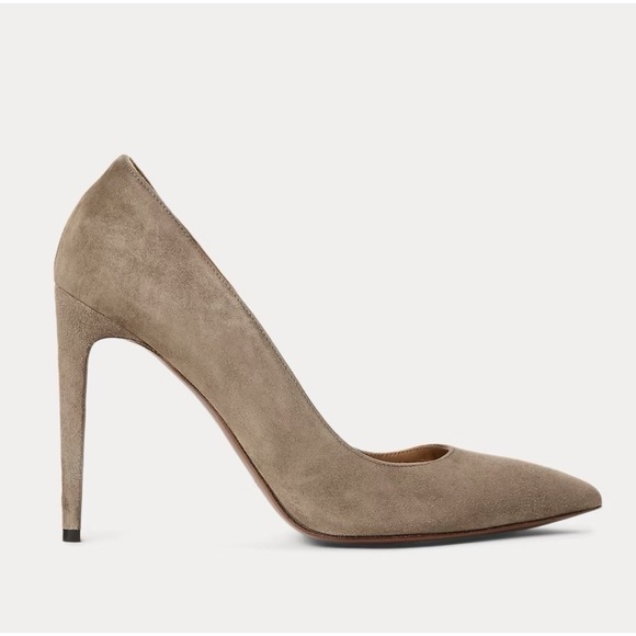 Lauren Ralph Lauren Shoes - Ralph Lauren Celia Goat Suede Pumps 7  Beige Purple Label  Womens 37.5 Shoes New